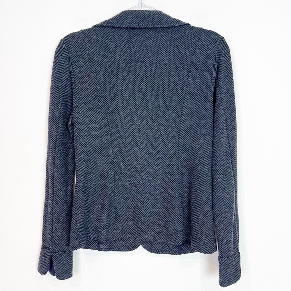 Meringue Black Gray Herringbone Pattern Knit Blaz… - image 4